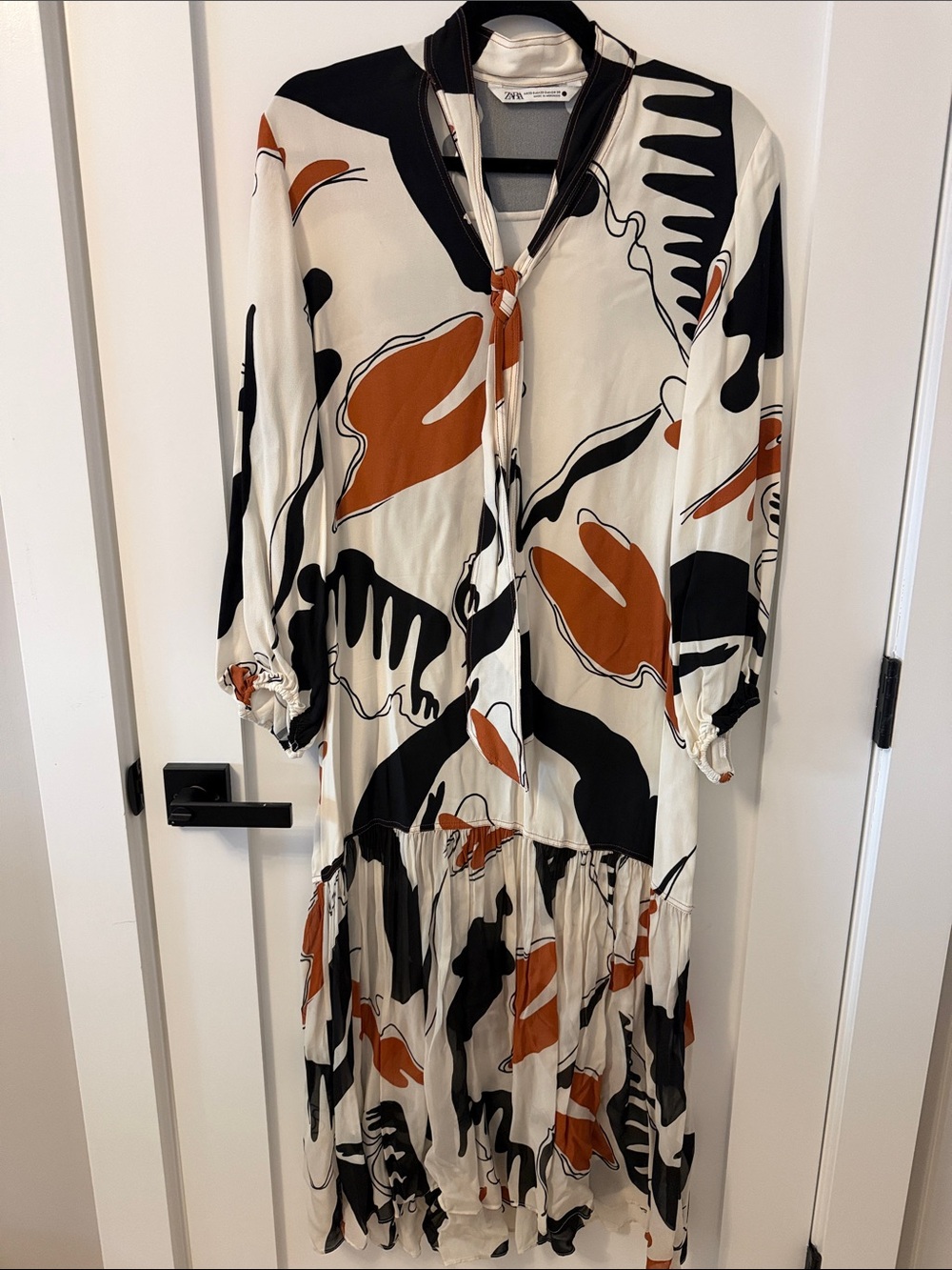 Zara ZW Collection Abstract Print Midi Dress